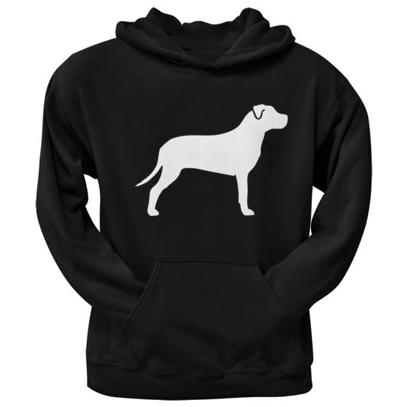 Pit Bull Terrier Silhouette Black Adult Hoodie