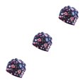 thumbnail image 3 of Transemion Tuque Décontractée Hijab Musulman Imprimé Floral Turban Coloré Protection des Oreilles Ajustable Bonnet de Sommeil pour Femmes Coiffage Bleu Fleur Ensemble de 3, 3 of 6