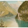 thumbnail image 2 of Frederic Edwin Church 21x20 Black Ornate Framed Double Matted Museum Art Print Titled: Konigssee, Bavaria (1868), 2 of 5