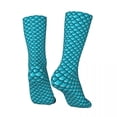 thumbnail image 4 of Blue Mermaid Scales Socks Animal Print Gothic Stockings Autumn Anti-Slip Female Socks Brea, 4 of 7