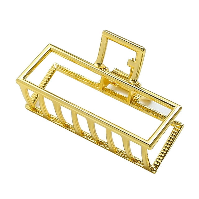 maskred Fashion Claw Clips Large Simple Style Handy Simple Style Sturdy Exquisite Accessories Barrettes for Women Gold/Rectangle 1Set