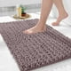 thumbnail image 1 of Alfombra de baño Yimobra, antideslizante, lavable, 80 x 50 cm, felpilla, color malva, 1 of 7