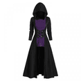 thumbnail image 3 of Vestido medieval para mujer, estilo renacentista, con cordones, estilo vintage, con capucha, para Halloween, estilo vintage, estilo jersey de corte alto y bajo, 3 of 5