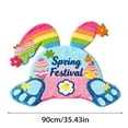 thumbnail image 3 of Velvet Easter Welcome Mat for Living Spaces—Non- Absorbent Carpet Rug 90cm with Bunny Design Durable Floor Protector Stylish Piece for and Home, 3 of 8