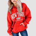 thumbnail image 2 of YDFCWXW Fall Preppy Graphic Hoodie for Girls Casual Long Sleeve Pullover Top with Pocket (Red, 4-5 Years), 2 of 5