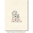 thumbnail image 3 of Deep Red Rubber Cling Stamp Snowman Caroling Singing, 3 of 4