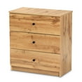 thumbnail image 2 of Baxton Studio Decon Modern and Contemporary Oak Brown Finished Wood 3-Drawer Storage Chest, 2 of 8