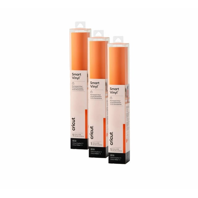 Vinilo Permanente Inteligente Cricut Naranja Paquete de 3 Rollos de 3 pies (13"x36") para Manualidades
