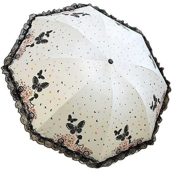 Travel Umbrella Umbrellas for Rain Manual Folding Umbrella Sun Double Lace Parasol Arched Uv Creative Women Um