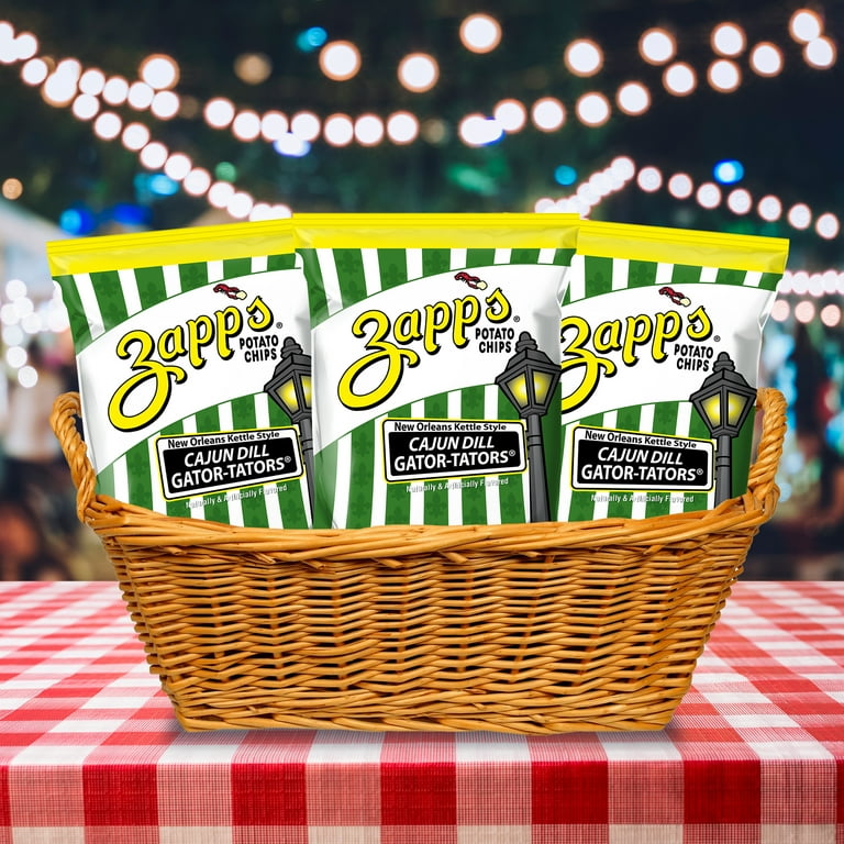 Zapp's Cajun Dill Gator-Tators Kettle Chips, 8 oz Bags, 9 Count