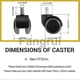thumbnail image 4 of 5pack Heavy Duty Office Chair Caster Wheels 10mm X 22mm Fits Ikea Chairs, 4 of 5