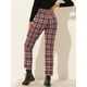 thumbnail image 5 of Pantalones de Tobillo Allegra K A Cuadros Mujer Trabajo Casual Rojo XS, 5 of 6