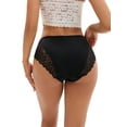 thumbnail image 2 of DARING DIVA Women's Comfortable Briefs Lace Mid-Waisted Underwear Panties Black L, 2 of 6