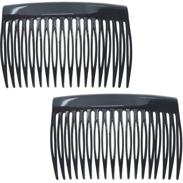Camila Paris Cp2946 Peine lateral para el cabello francés Peines pequeños redondeados negros con torcedura francesa Pinzas para el cabello decorativas de sujeción fuerte para mujeres Moño moño Up-Do S