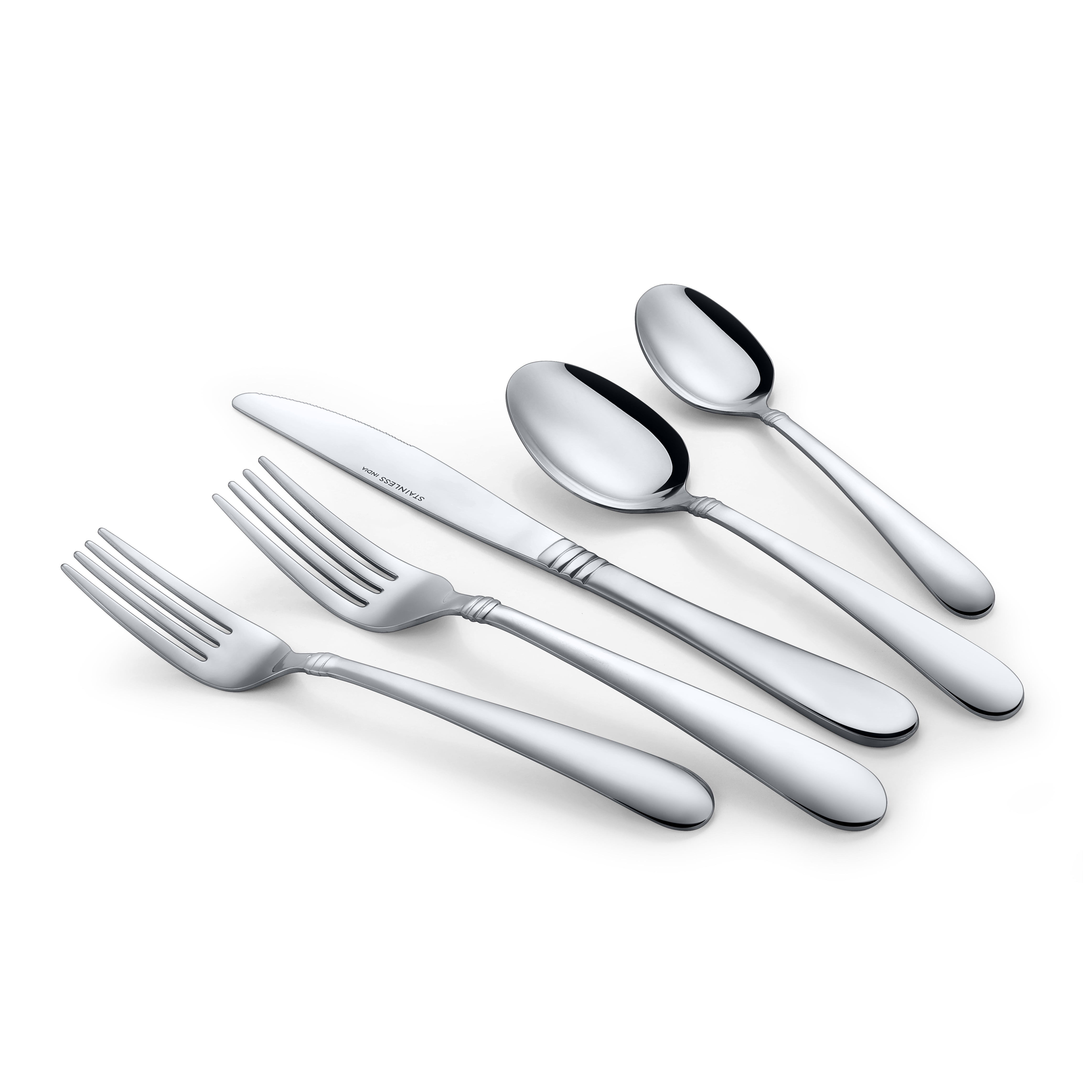 Mainstays Camfield 20-Piece Stainless Steel Flatware Set, Service for 4