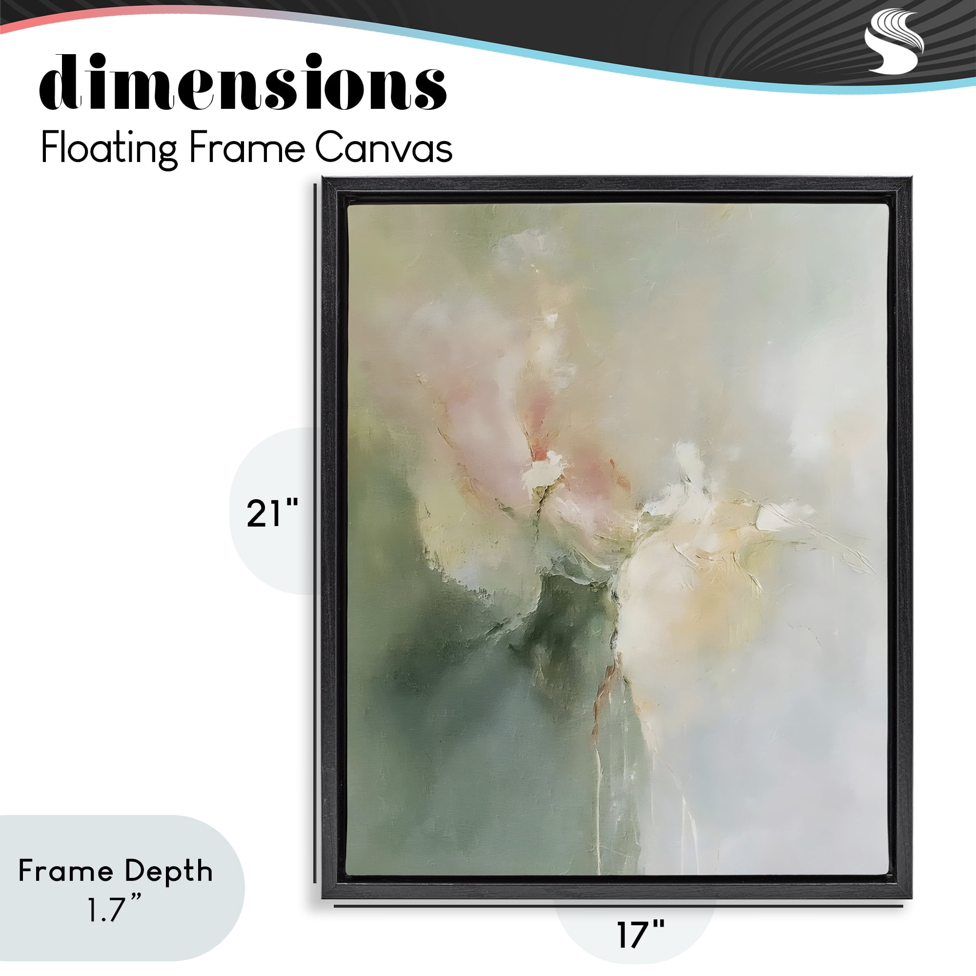 Stupell Industries Ethereal Brushwork Abstraction Black Framed Floater Canvas Wall Art, design by Riley B