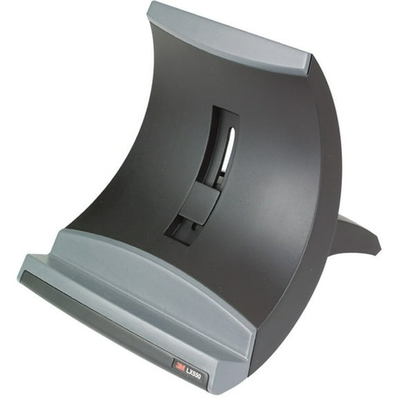 3M Ergonomic Vertical Notebook Computer Riser, Silver, Black