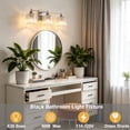 thumbnail image 4 of Deyidn Modern 3-Light Bathroom Vanity Light with Crystal Shades, 22 Inch Chrome Dimmable Light Fixture for Mirror, 4 of 9