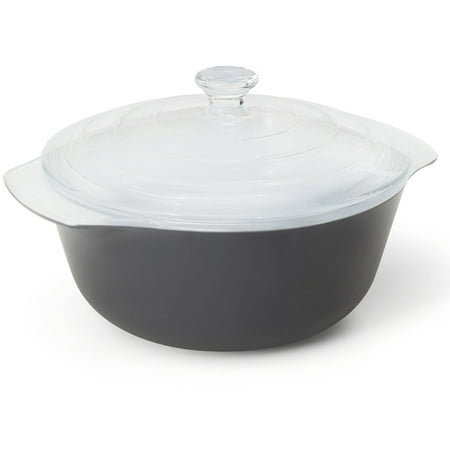 Green Bean Casserole Dish - Creo SmartGlass Brooklyn Covered Casserole Dish, Dark Gray