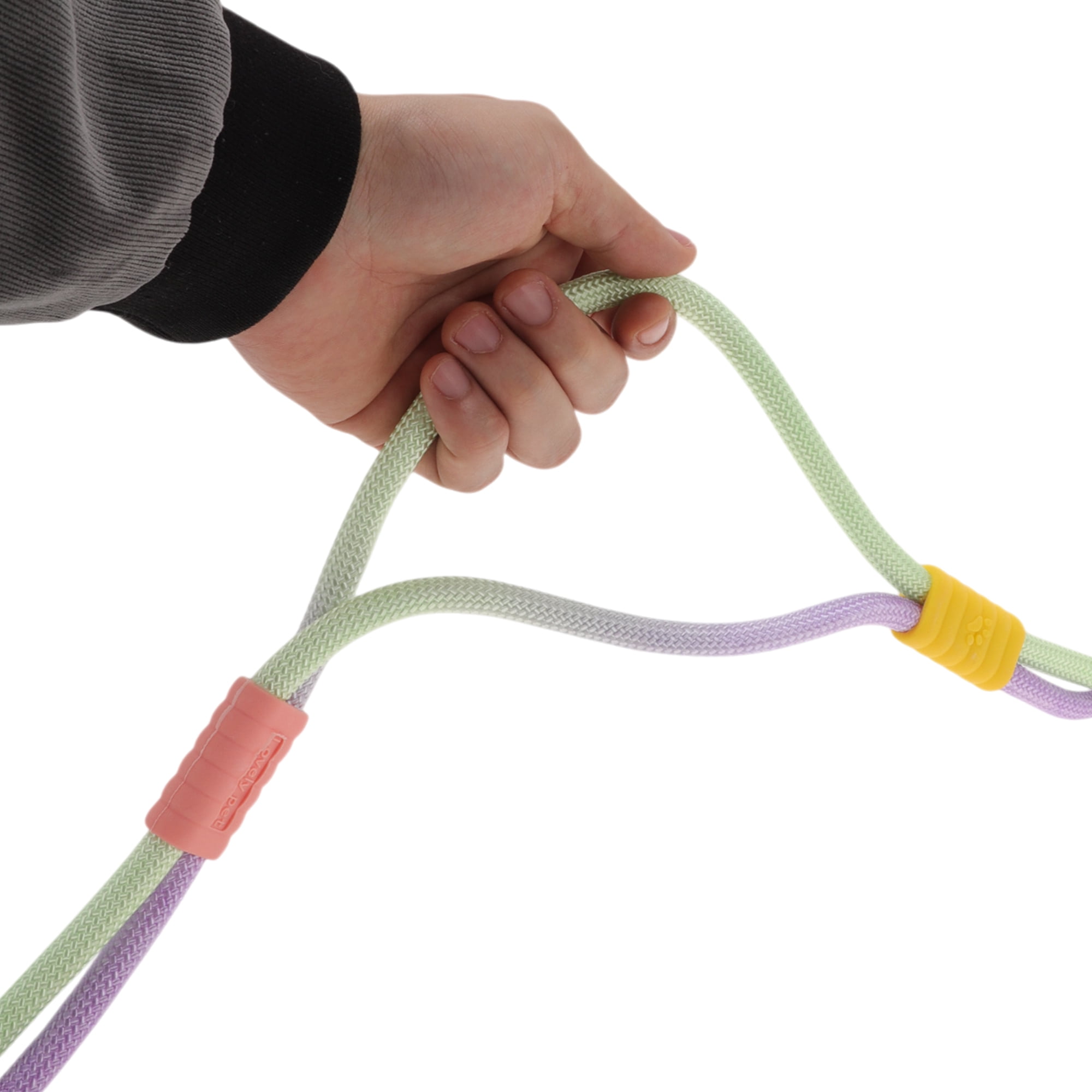 Unique Bargains Adjustable Crossbody Waist Leash Hands Free Dog Leash Green Purple