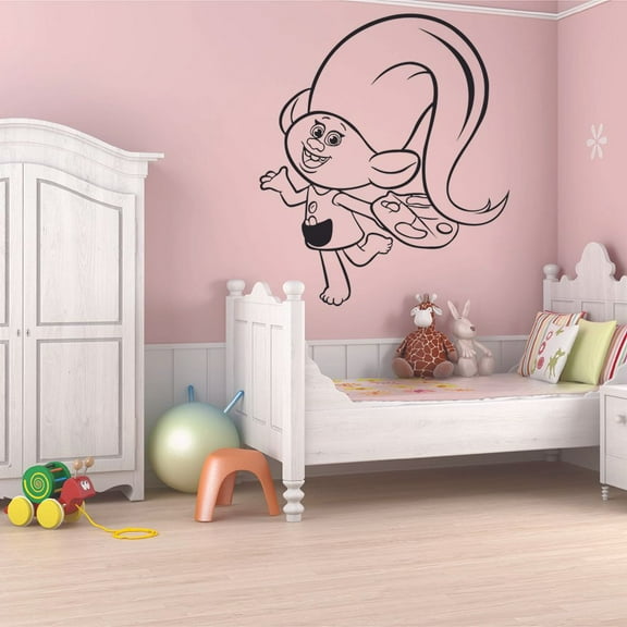 Harper Painter Troll Trolls Movie Cartoon Character Wall Sticker Art Decal for Girls Boys Kids Room Bedroom Nursery Kindergarten House Fun Home Decor Wall Art Vinyl Decoration Size (30x27 inch