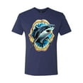 thumbnail image 2 of Ocean Shark Big Mouth Mens Premium Tri Blend T-Shirt, Vintage Navy, 2XL, 2 of 3