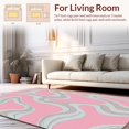 thumbnail image 2 of ODIKA 4' x 6' Machine Washable Non-Slip Area Rug, Abstract Wave High Traffic Rug, Pink, 349397, 2 of 7