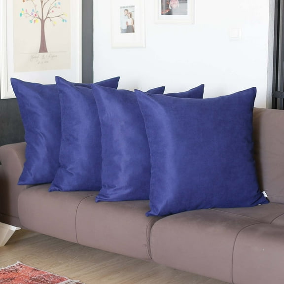 MIKE & Co. NEW YORK Honey Set of 4 Decorative Throw Pillow Cover Solid Color Navy Blue 26" x 26"