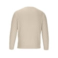 thumbnail image 4 of Hinvhai Mens Pullover Sweater Waffle Textured Long Sleeve Knitted Sweaters Beige 6(M), 4 of 5