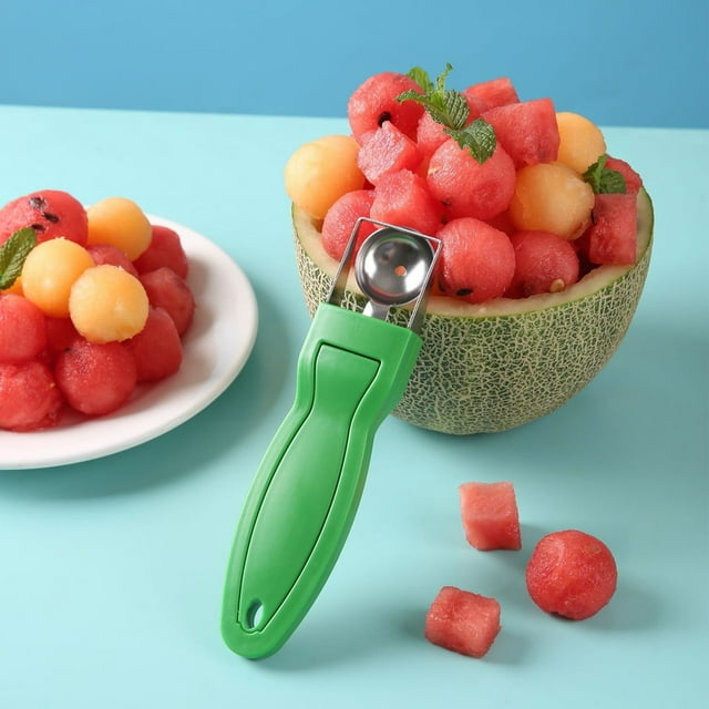 Xihbxyly Cuchillo Rebanador de Sandía, Juego de Herramientas Multifuncional de Acero Inoxidable, Divisor y Cortador de Fruta, Diseño Apilable Que Ahorra Espacio, Ideal para Ensaladas de Frutas, Fácil