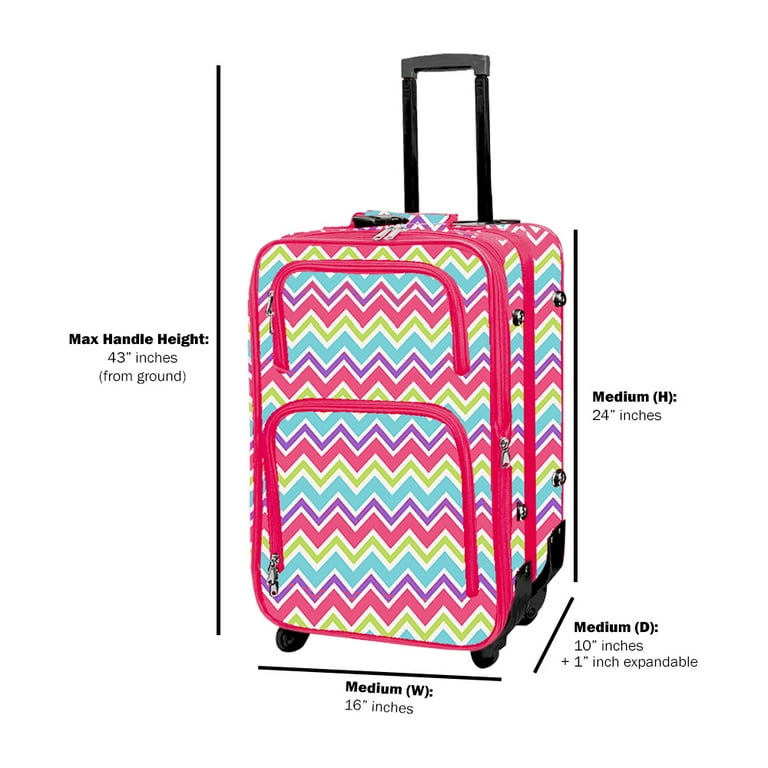Luggage Set 3pcs Spinner Expandable 360 Degree Rolling Travel Suitcase  Pastel Chevron - Walmart.com