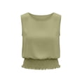 thumbnail image 4 of Fengactive Women's Sleeveless Casual Summer Tank Tops Boho Cami Slim Fit Smocked Bottom Shirts, 4 of 8