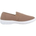 thumbnail image 4 of Mens Casual Slip On Canvas Pumps Trainers with Stripe Design and Twin Gusset - Taupe - US 13, 4 of 7