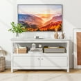 thumbnail image 3 of Giantex TV Stand, Modern TV Console  Cabinet w/2 Doors Open Storage Shelf, Cable Hole, Wooden Entertainment Center for Living Room Bedroom, White, 3 of 8
