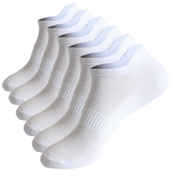 XmhyTop-A 8 Pairs of White Thin Cotton Ankle Socks with Heel Straps, Low-Cut Invisible Sports Socks