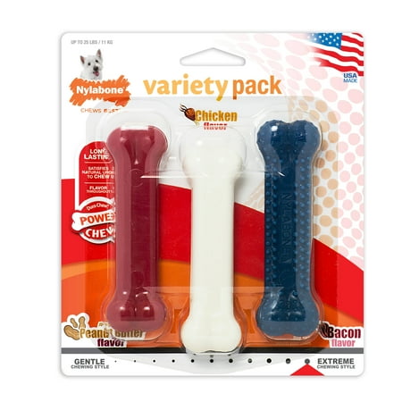 UPC: 0018214832379 | Nylabone Power Chew Variety Triple Pack Chicken Bacon & Peanut Butter Small/Regular (3 Count)
