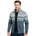 thumbnail image 2 of CharmCyan Men’s Full Zip Knitted Sweater with Stand Collar and Geometric Pattern for Comfortable Everyday Wear Light Gray L, 2 of 2