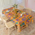 thumbnail image 3 of Purple Green Mushroom Plant Orange Pattern Rectangle Tablecloth 60"x120",Waterproof Polyester Rectangle Table Cloth, Wipeable Spillproof Polyester Tablecloth for Dining, Camping, Indoor and Outdoor, 3 of 6