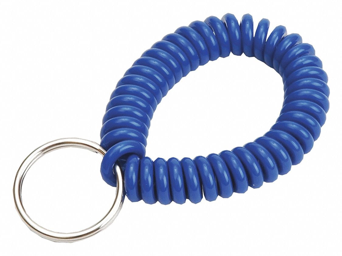 50pc Spiral Wrist Coil Key Chains New in Sealed Bag Free shipping Dark blue