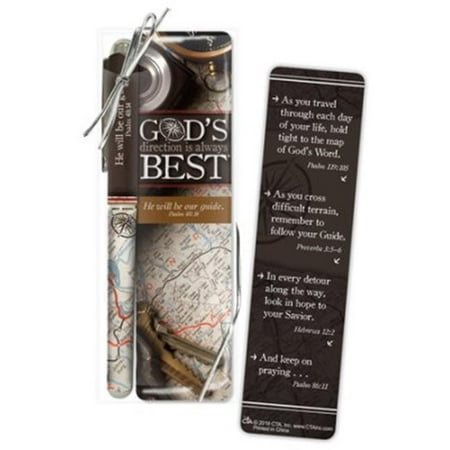 Christian Tools of Affirmation 200530 Gift Set - Pen & Gods Direction Is Always Best Bookmark Psalm