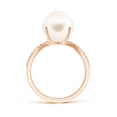 thumbnail image 2 of Angara Freshwater Cultured Pearl and Diamond Split Shank Ring in 14K Rose Gold for Women | June Birthstone Jewelry for Her, 2 of 5