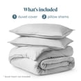 thumbnail image 3 of Bare Home Luxury Duvet Cover and Sham Set - Premium 1800 Collection - Ultra-Soft - King Oversized, Cloud Gray, 3-Pieces, 3 of 10