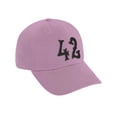 thumbnail image 2 of Daxton 3D Vintage Custom Number Low Profile Adjustable Baseball Dad Hat Cap, Pink Black, 42, 2 of 4