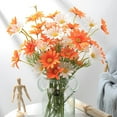 thumbnail image 4 of HEVIRGO 11PCS 5 Heads Artificial Flower UV Resistant Silk Colorful Fake Flower Decor Handcraft Flower Model Wild Floral Arrangements Home Decor ,Yellow, 4 of 8
