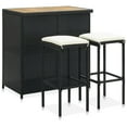 thumbnail image 1 of vidaXL 3 Piece Bar Set Poly Rattan Black, 1 of 5
