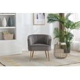thumbnail image 2 of ARCTICSCORPION Velvet Accent Chair Club Armchair, Leisure Barrel Chair with Curved Back and Golden Metal Legs, Modern Vanity Chair Reading Chair for Living Room, Bedroom ,Office, Gray, 2 of 7