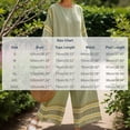 thumbnail image 5 of Uootdi Linen Sets for Women 2 Piece Short Sleeve Oversized Striped Trim Top High Waist Flowy Wide Leg Pants Boho Vacation Matching Outfits, 5 of 5