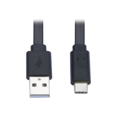 Tripp Lite 6ft USB-A to USB C USB 2.0 Thunderbolt Flat Cable Black U038006FL