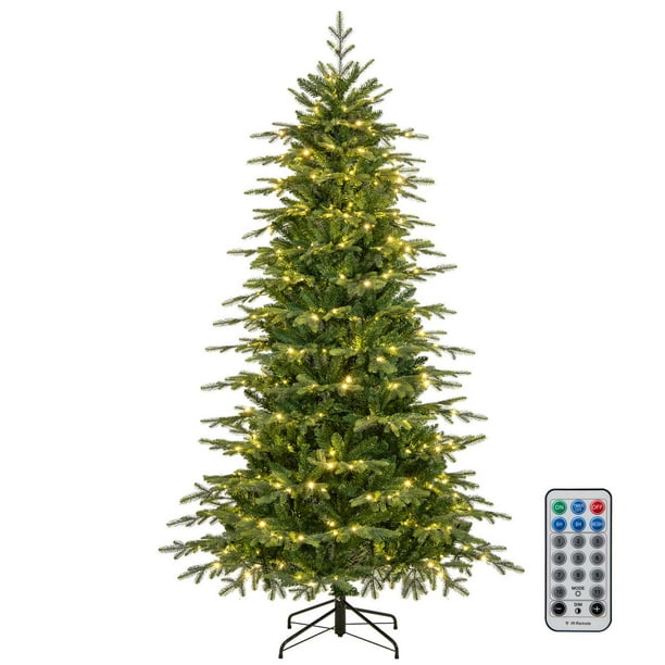 Árbol de Navidad Artificial Costway, 225 cm, 1162 Puntas de Ramas, 380 Luces LED, 3 Temporizadores Remoto