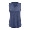 thumbnail image 3 of Lkhaha Women's V Neck Sleeveless Tank Top Casual Loose Fit Summer Cotton Blend Blouse Blue S, 3 of 4